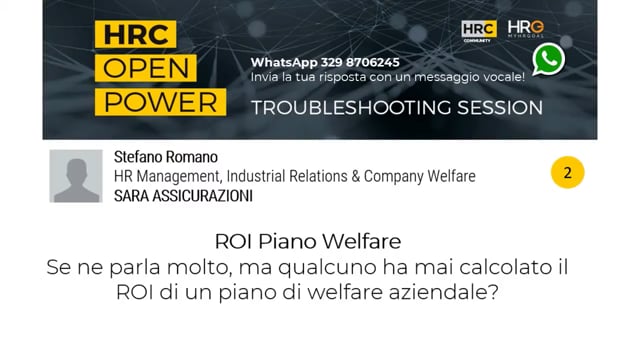 Giuseppe Diodati risponde su ROI Piano Welfare