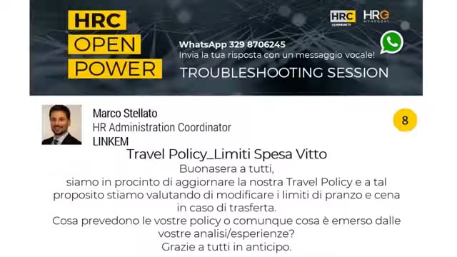 Sonia Romilda Properzi risponde su TRAVEL POLICY E LIMITI SP ...
