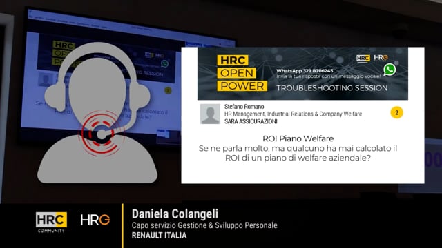 Daniela Colangeli risponde su ROI PIANO WELFARE