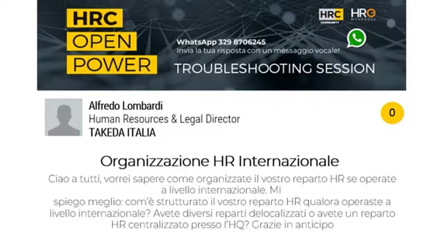 Salvatore Bonanno risponde su Organizzazione HR Internaziona ...