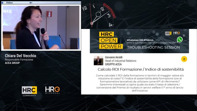 Chiara Del Vecchio domanda Calcolo ROI Formazione / Indice d ...