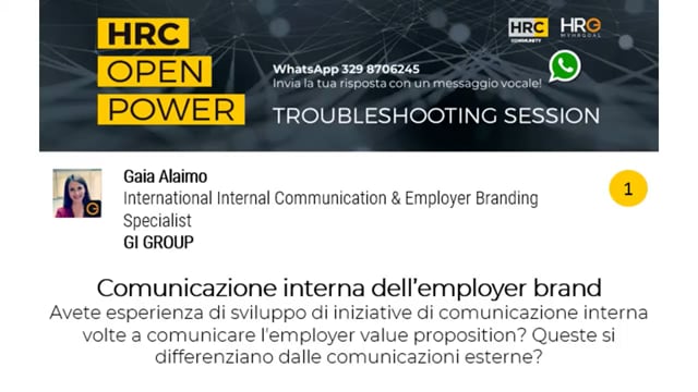 Veronica Moretti risponde su COMUNICAZIONE INTERNA DELL'EMPL ...