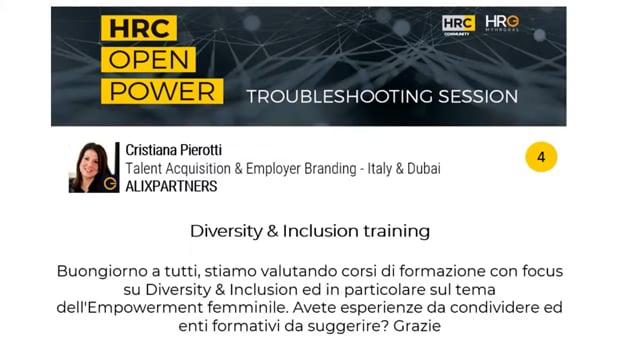 Agata Cerra risponde su DIVERSITY AND INCLUSION TRAINING