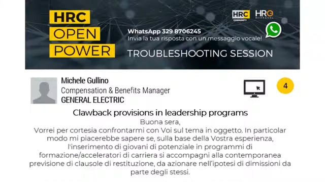 Sabrina De Pretto risponde su  Clawback provisions in leader ...