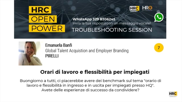 Anna Frangi risponde su ORARI DI LAVORO E FLESSIBILITÀ PER  ...
