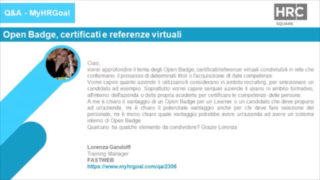 Open Badge, certificati e referenze virtuali ROBERT BOSCH