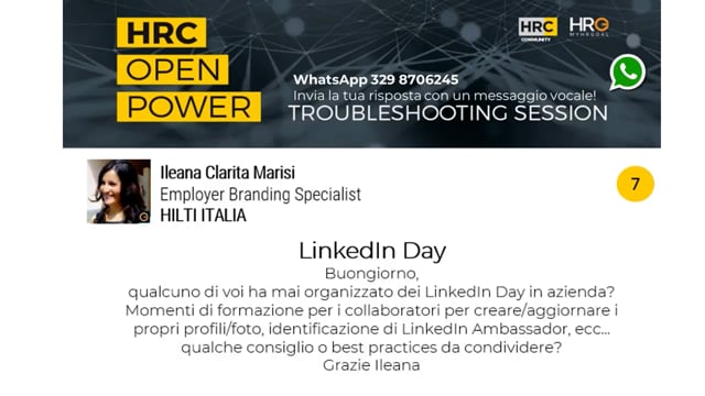 Barbara Parisi risponde su Linkedin Day