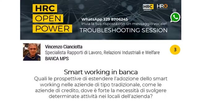 Daniela Colangeli risponde su Smart working in banca