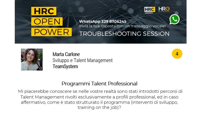 Carla Chianese risponde su PROGRAMMI TALENT PROFESSIONAL 
