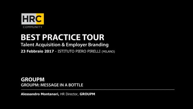 MESSAGE IN A BOTTLE, a New Way of Recruiting GROUPM 