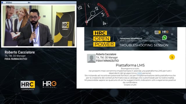 Roberto Cacciatore domanda Piattaforma LMS
