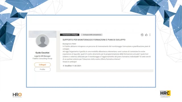 Supporto per monitoraggio formazioni e piani di sviluppo DEL ...