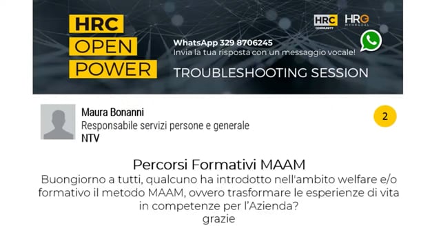 Katia Vinciguerra risponde su Percorsi Formativi MAAM