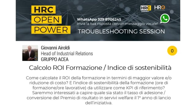 Giuseppe Diodati risponde su Calcolo ROI Formazione / Indice ...
