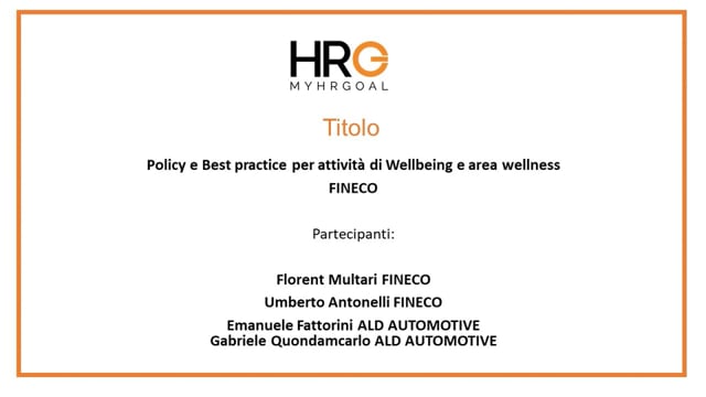 WebCall MyHRGoal Policy e Best practice per attività di Wel ...