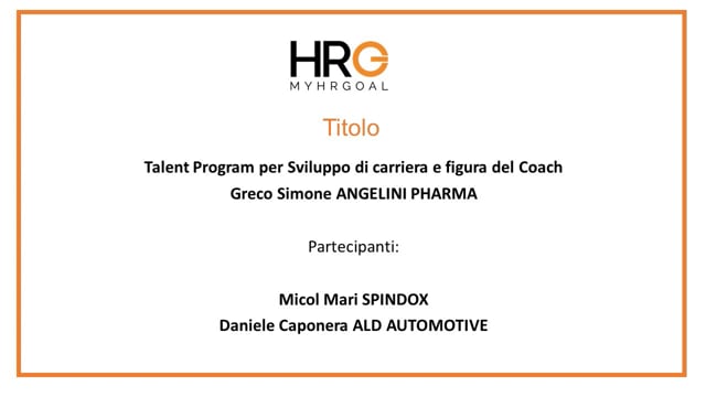 WebCall MyHRGOal - Talent Program per Sviluppo di carriera e ...