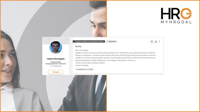 WebCall MyHRGoal Survey popolazione Millennial