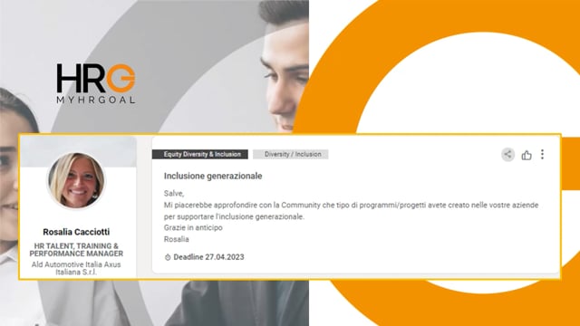 Webcall MyHRGoal - Integrazione Generazionale