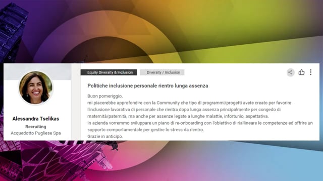 Politiche inclusione personale rientro lunga assenza FINDOME ...