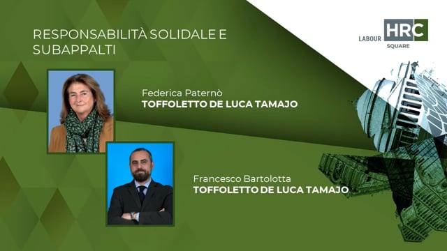 Responsabilità solidale e subappalti TOFFOLETTO DE LUCA TAM ...