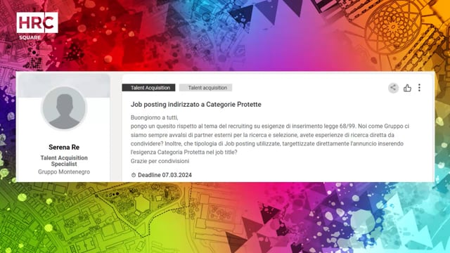 Job posting indirizzato a categorie protrette MERMEC